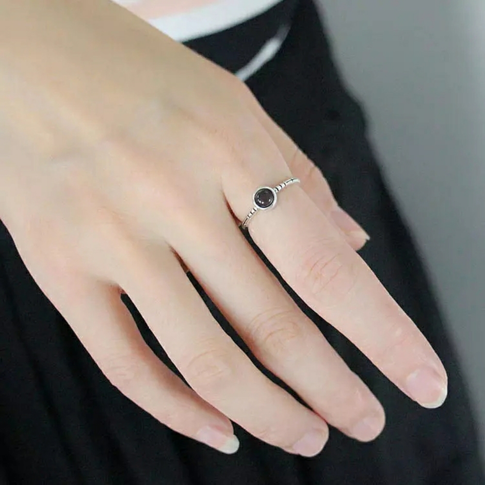 NEW 925 Sterling Silver Adjustable Blue Opal Ring - Picture 8 of 9